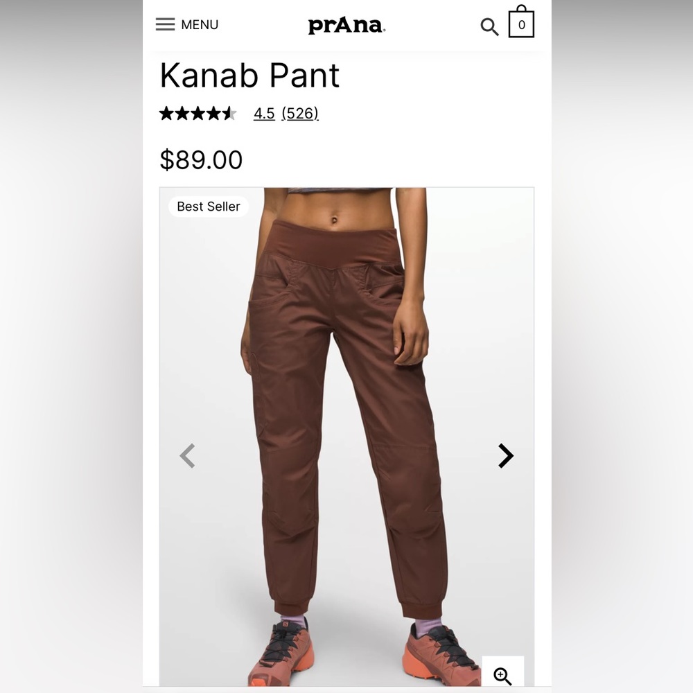 Women’s prana climbing pant.